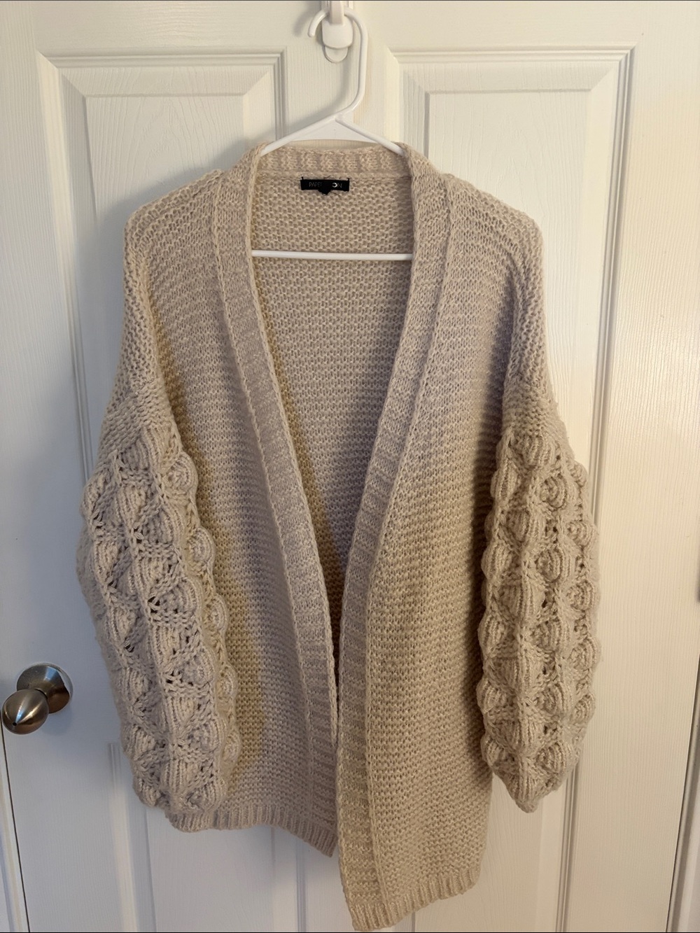 Cozy Chunky Knit Open Cardigan - Cream